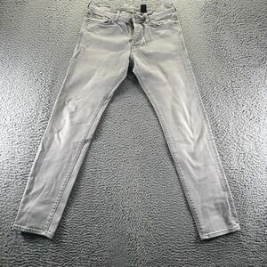 & Denim Jeans Mens 31x32 Gray Cotton Denim Skinny Slim Fit Button-Fly Workwear
